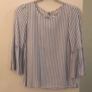 Zara Striped Bell Sleeve Top